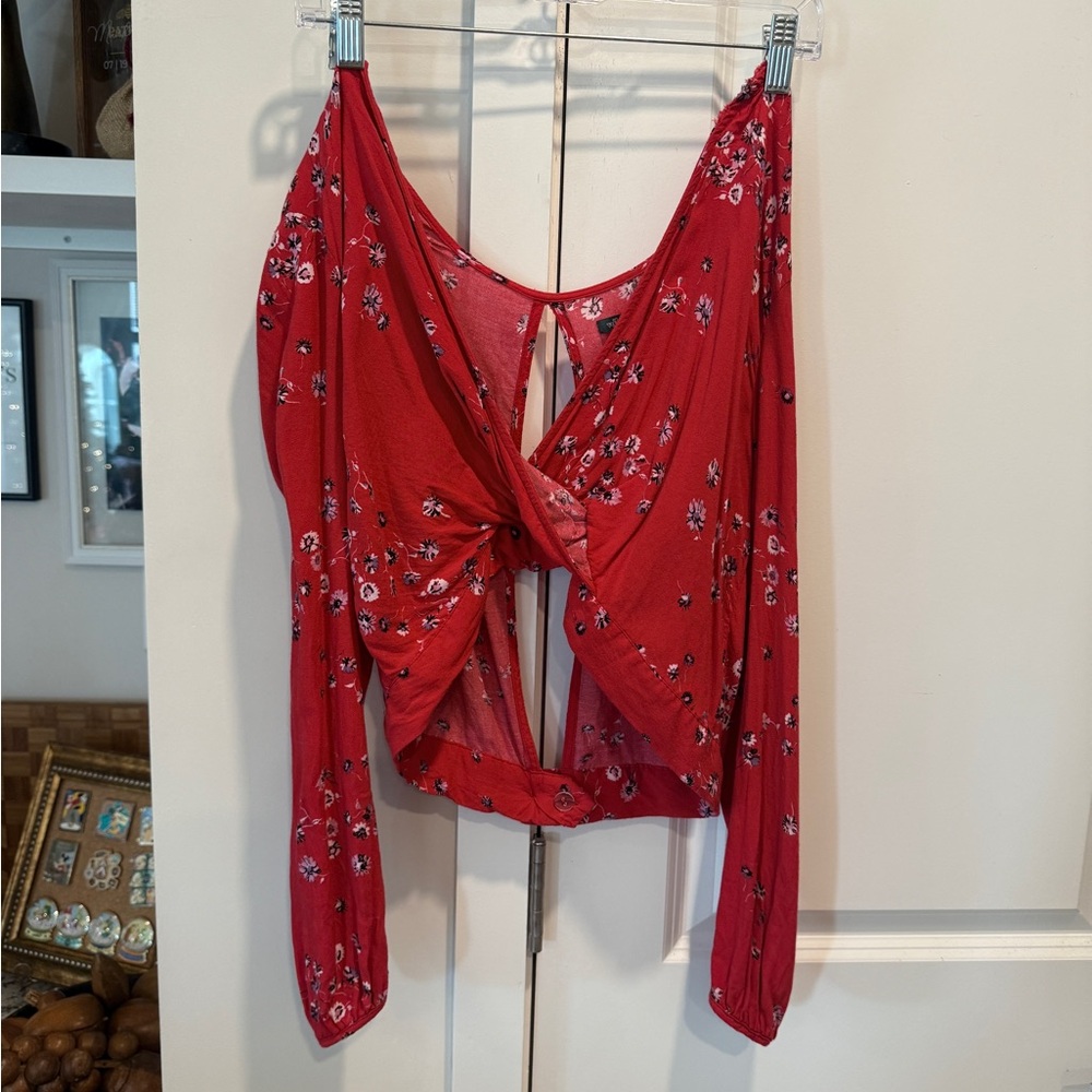 Floral Red Women's crop Top